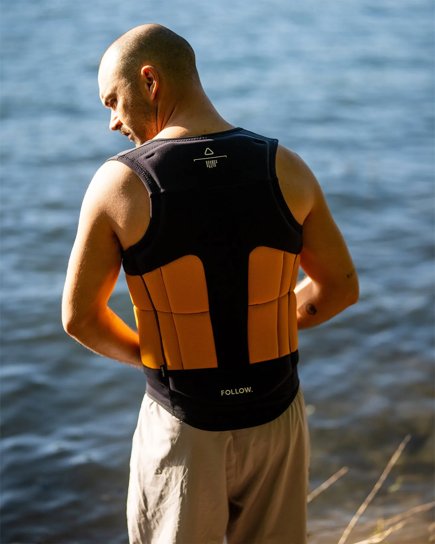 Follow Global Mens Impact Vest - Orange/Black sold by Follow Wake product image thumbnail 2
