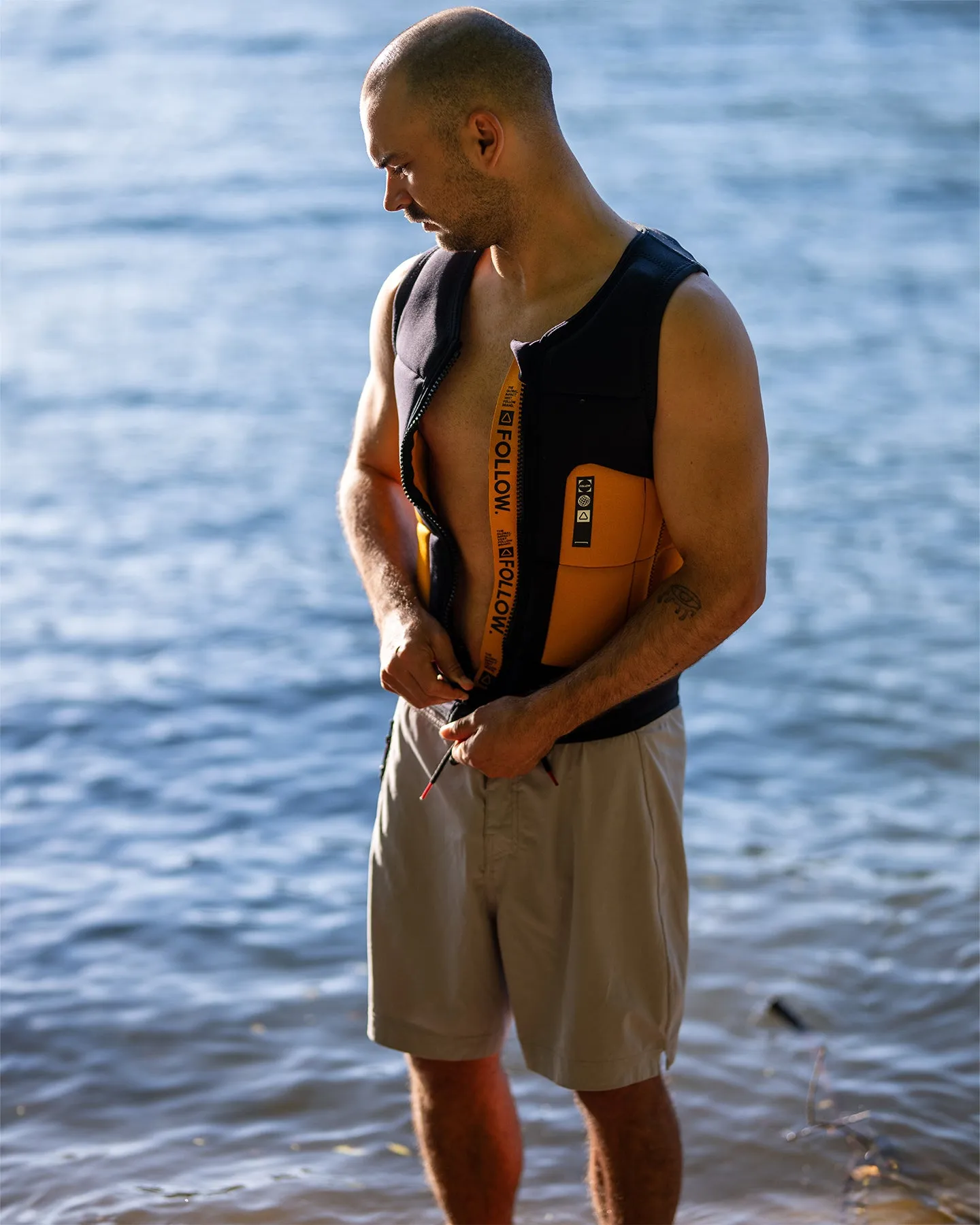Follow Global Mens Impact Vest - Orange/Black sold by Follow Wake product image thumbnail 4