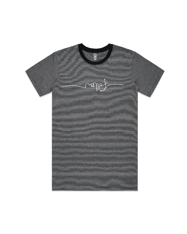 Follow Stripe Stitched Tee - Black sold by Follow Wake