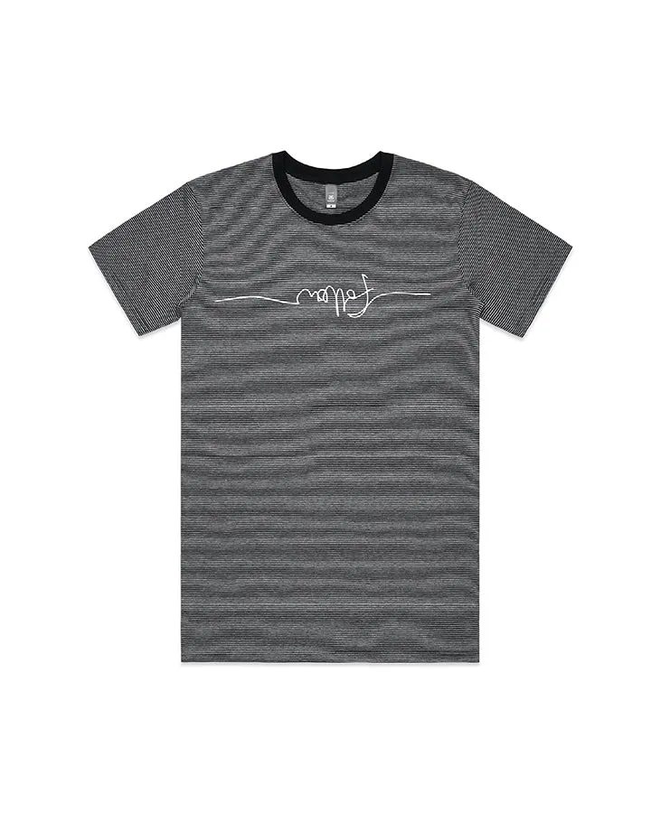 Follow Stripe Stitched Tee - Black sold by Follow Wake