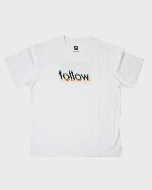 Follow Glitch Tee - White sold by Follow Wake