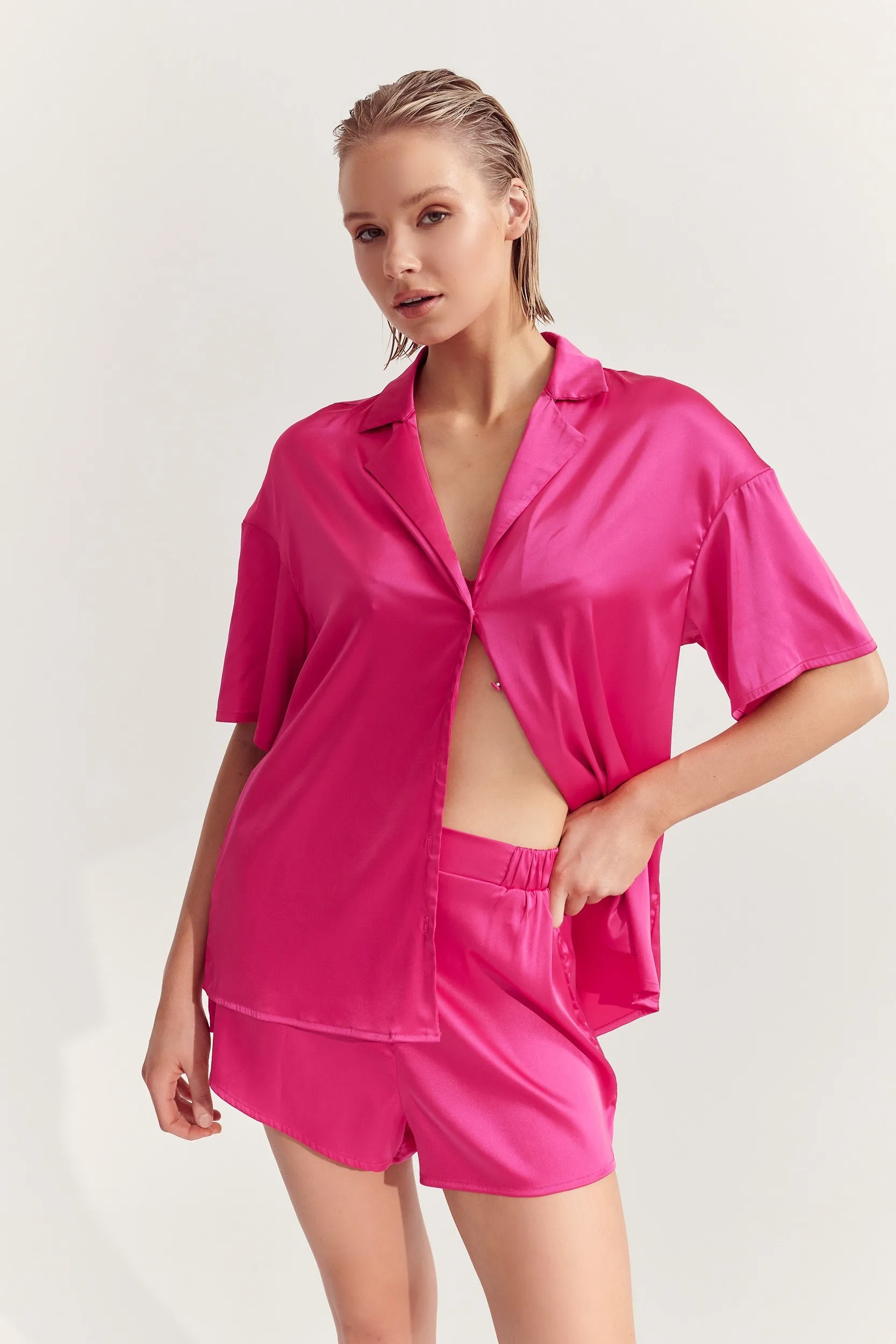 Celine Short Sleeve Shirt Hot Pink sold by Kat The Label product image thumbnail 3