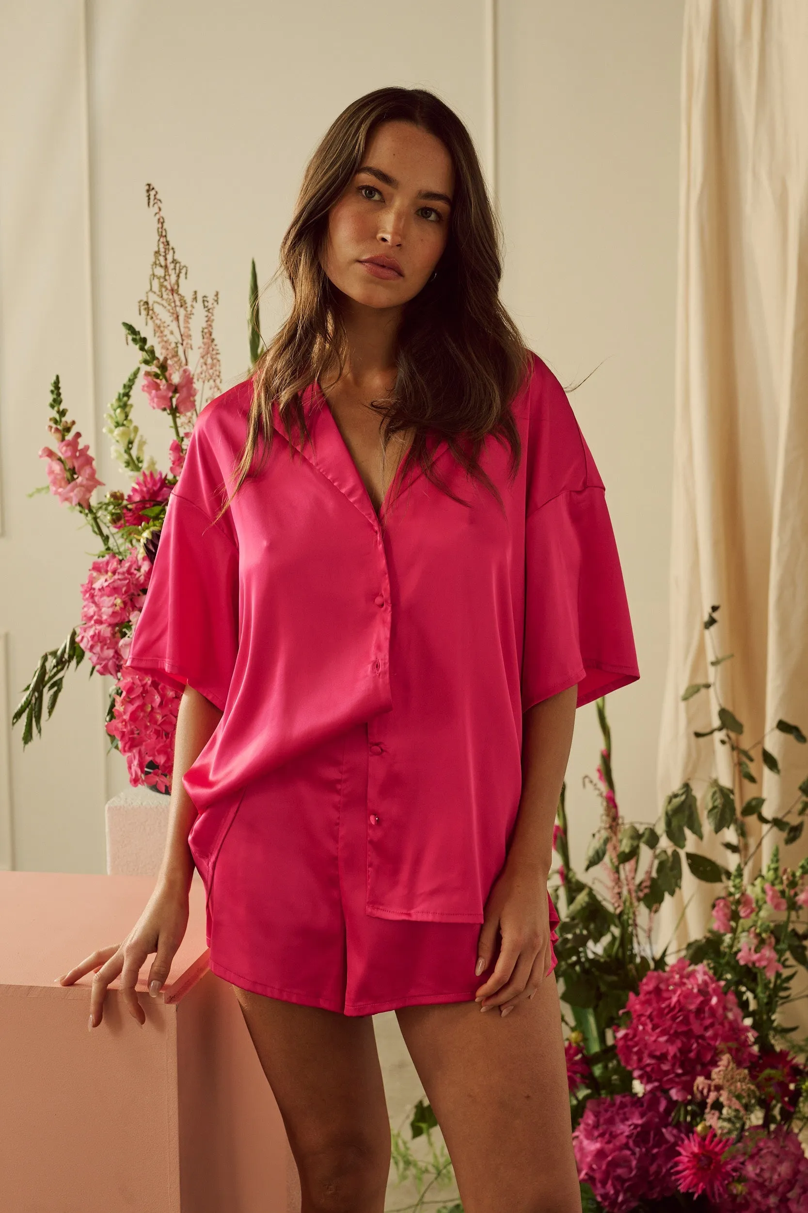 Celine Short Sleeve Shirt Hot Pink sold by Kat The Label product image thumbnail 4