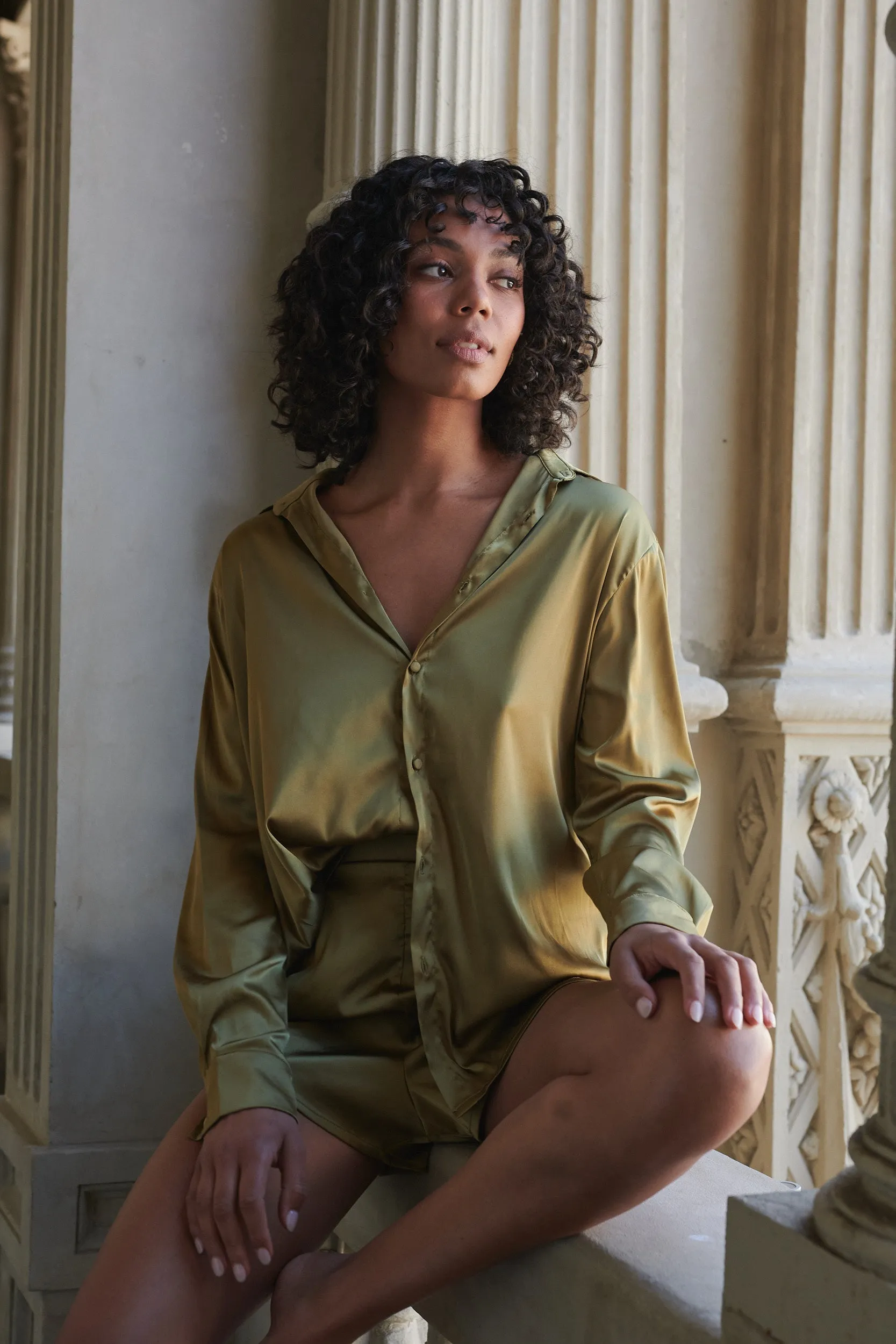 Celine Shirt Olive sold by Kat The Label