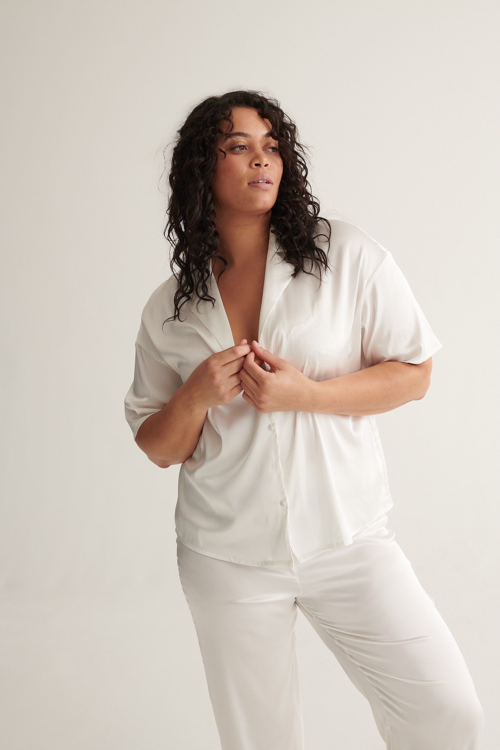 Celine Short Sleeve Pant Set Ivory sold by Kat The Label product image thumbnail 3