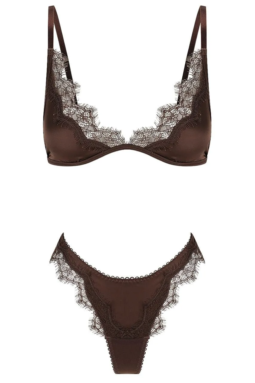 Sorrento Bralette Set Espresso sold by Kat The Label product image thumbnail 4