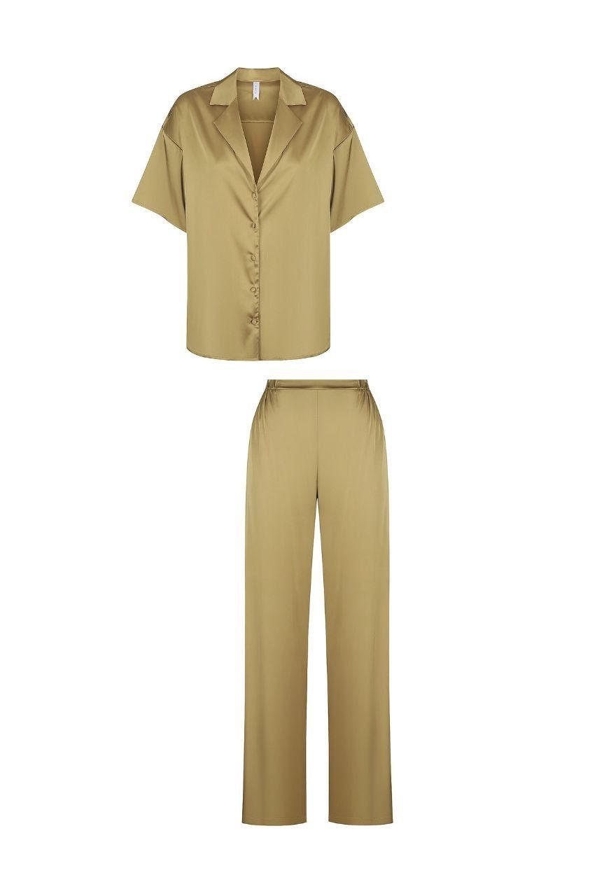 Celine Short Sleeve Pant Set Olive sold by Kat The Label product image thumbnail 5
