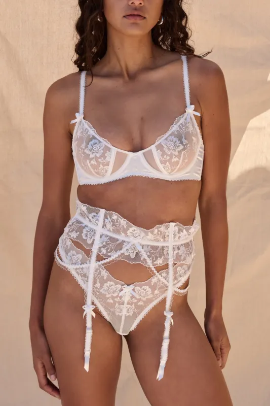 Jojo Thong Set White sold by Kat The Label