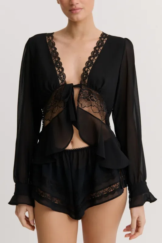 Betty Blouse Black made by Kat The Label