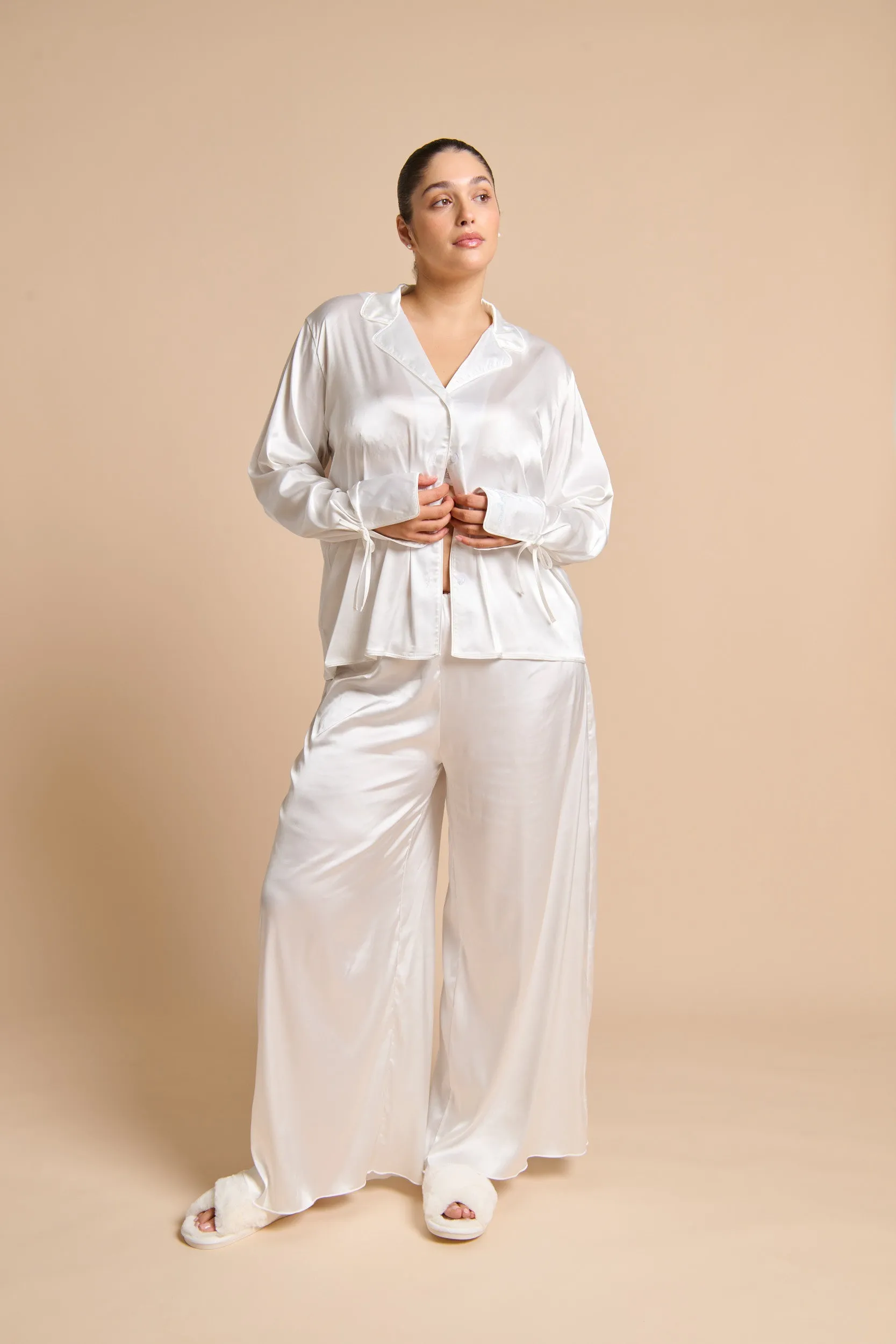 Matilda Long Sleeve Pant Set Ivory sold by Kat The Label