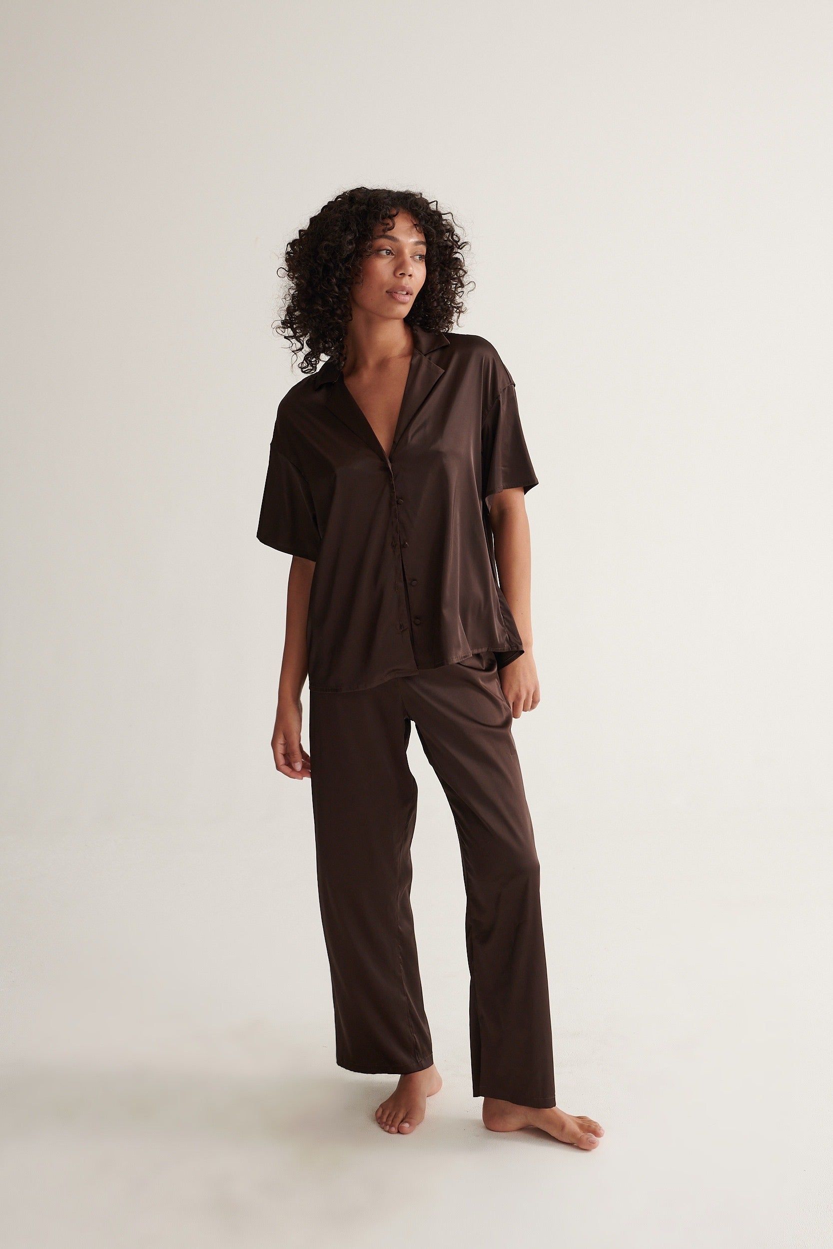 Celine Short Sleeve Pant Set Espresso sold by Kat The Label product image thumbnail 3