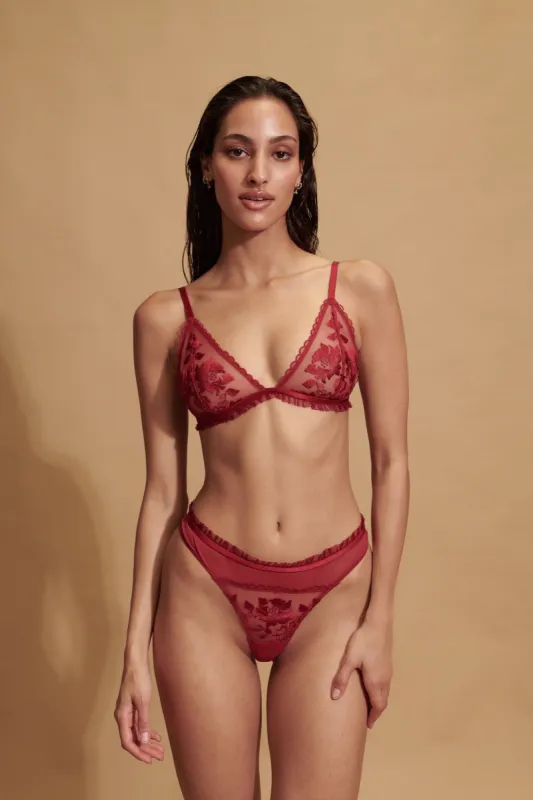 Annabelle Bralette Set Red sold by Kat The Label