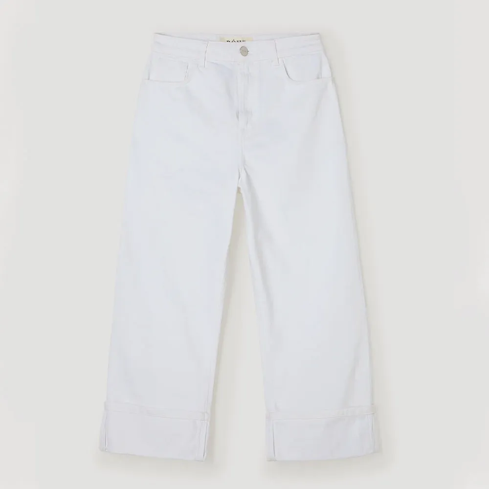 Rohe - Baggy Fit Turnup Jeans - Optical White sold by Merci