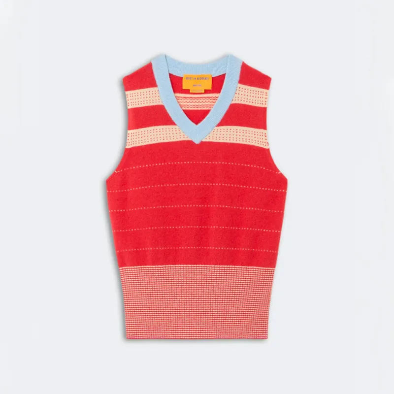 Guest In Residence - Striped Vest - Scarlet Combo made by Guest In Residence