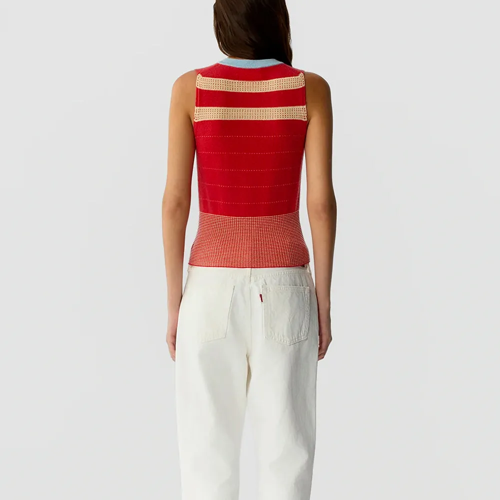 Guest In Residence - Striped Vest - Scarlet Combo sold by Merci product image thumbnail 4