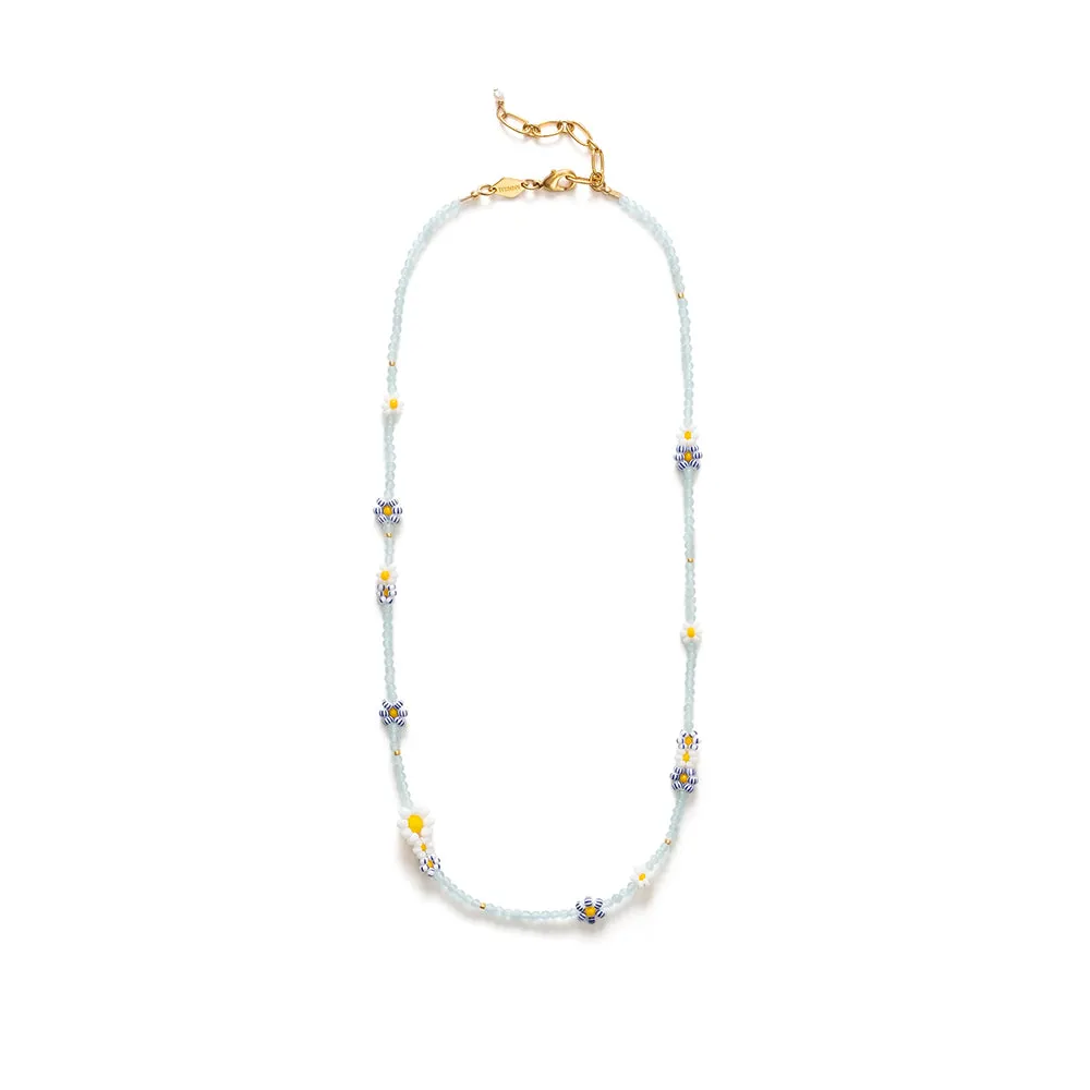Anni Lu - Bluebell Bloom Necklace - Soft Blue sold by Merci