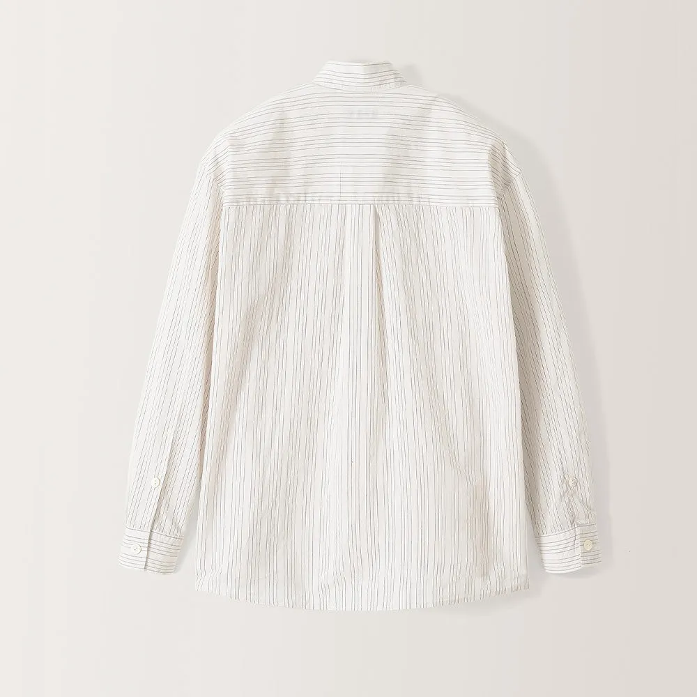 Nothing Written - Timon Striped Cotton Shirt - Ivory sold by Merci product image thumbnail 5