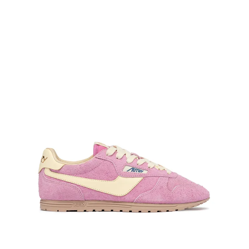 Autry - Windspin Low Sneakers Wom - Pink Suede made by Autry