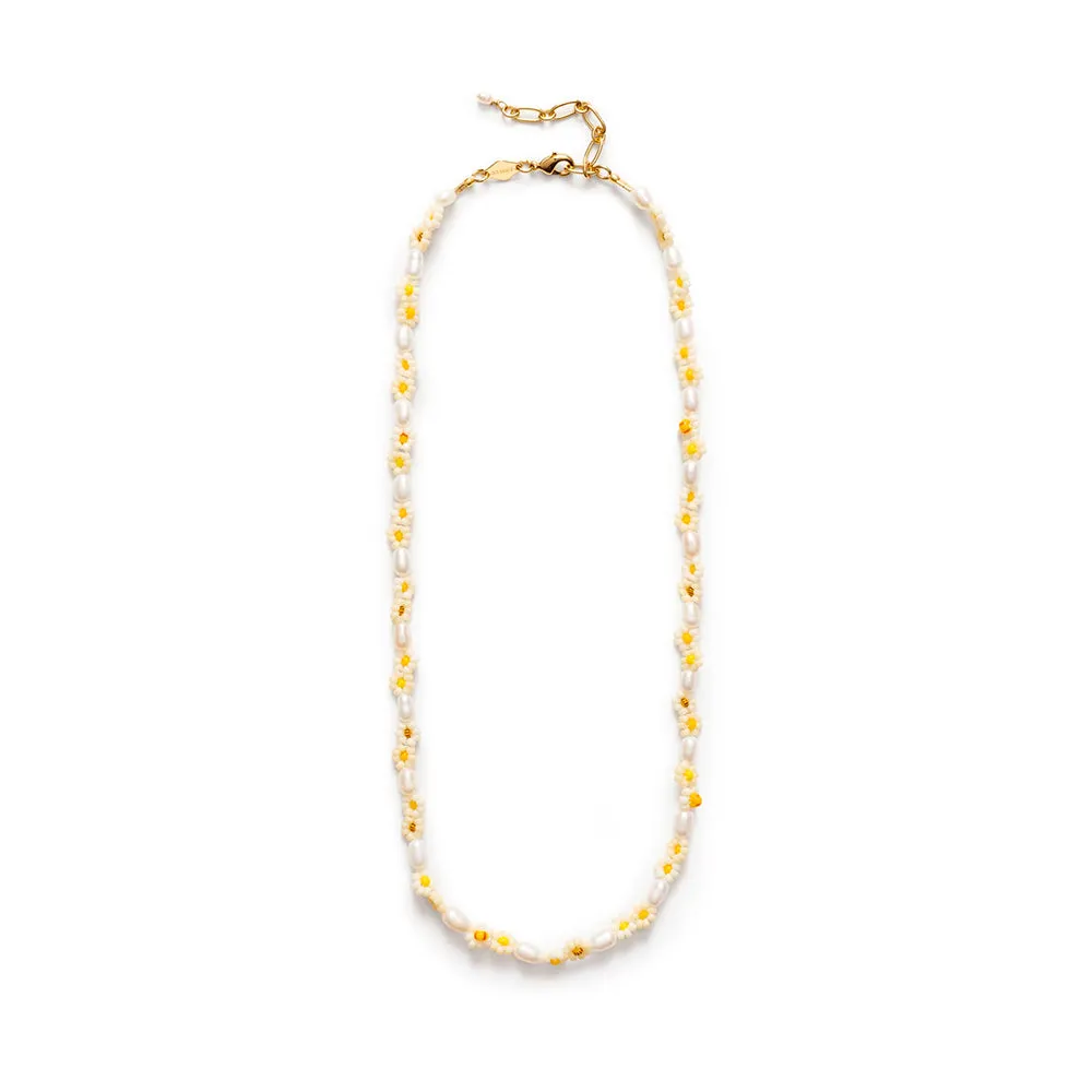 Anni Lu - Daisy Flower Necklace - Pearl Yellow sold by Merci