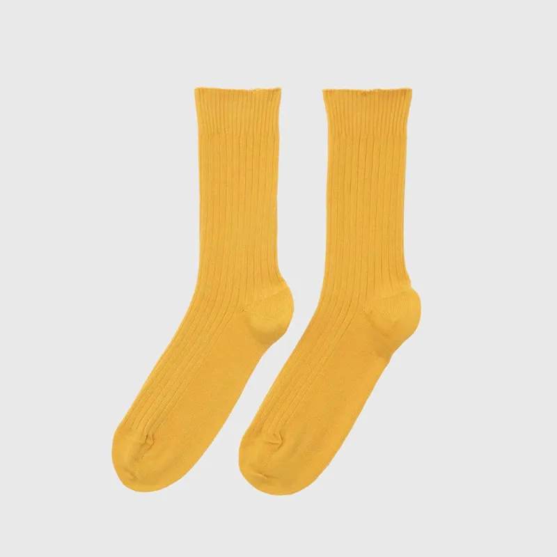 Baserange - Ribbed Mid-High Socks - Ecto Yellow made by Baserange