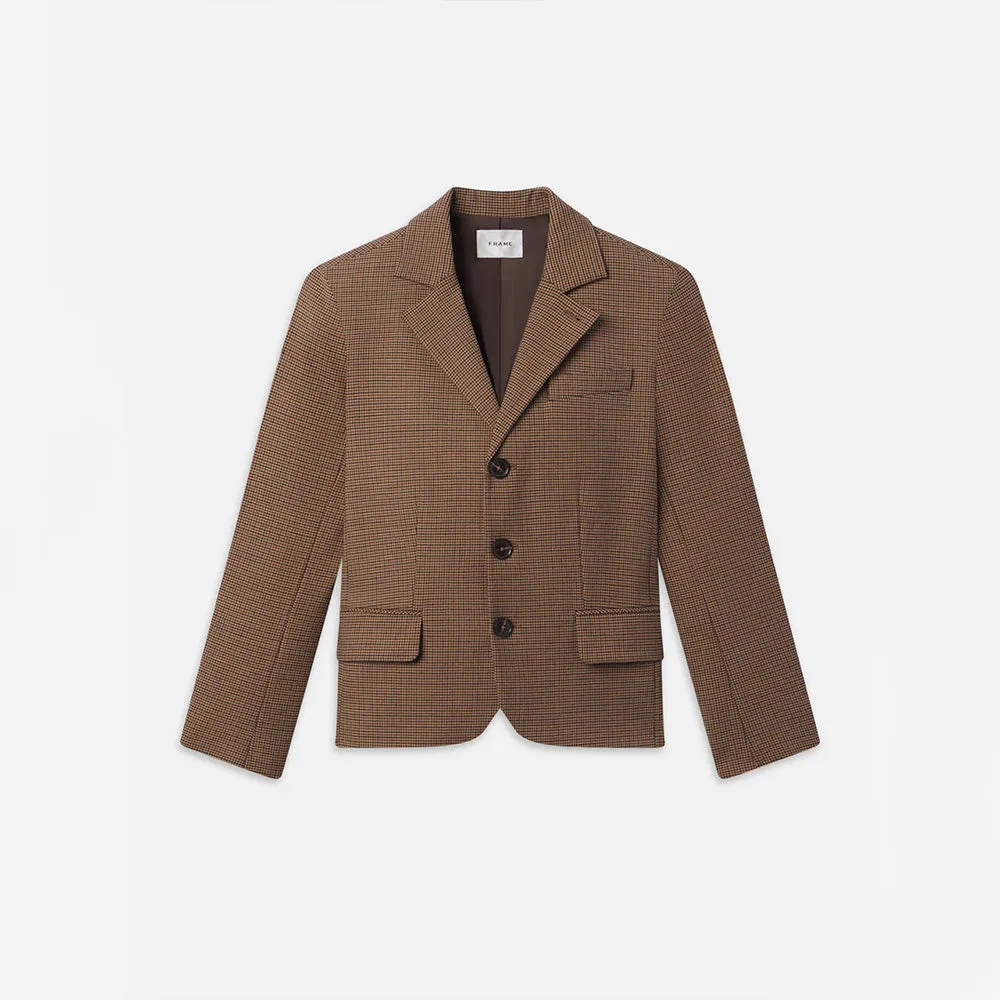 Frame - The Plaid Smart Jacket - Brown sold by Merci