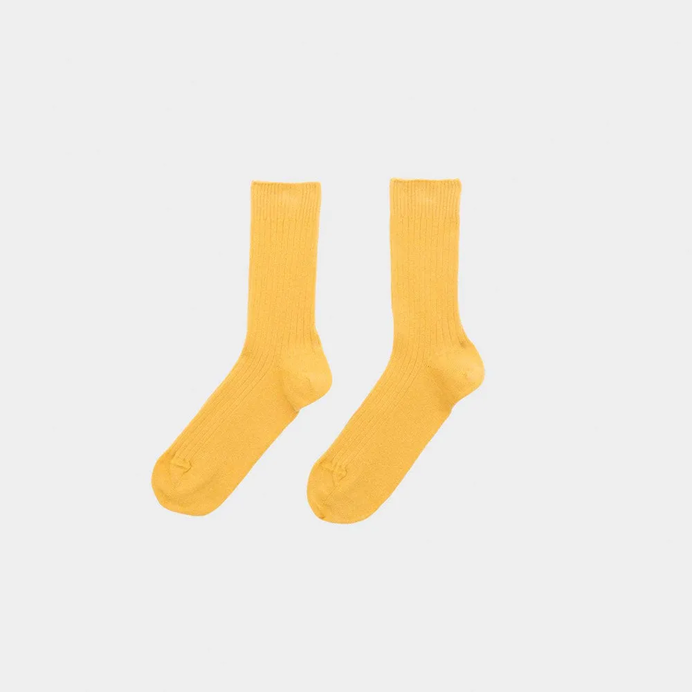Baserange - Ribbed Crew Socks - Dacty Yellow sold by Merci