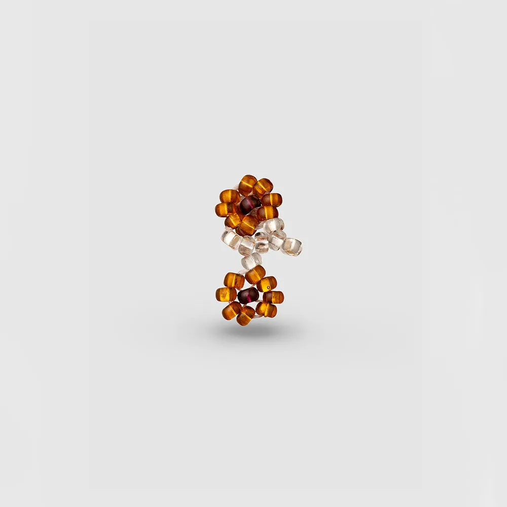 Pura Utz - Flower Ear Stick Earrings - Brown sold by Merci