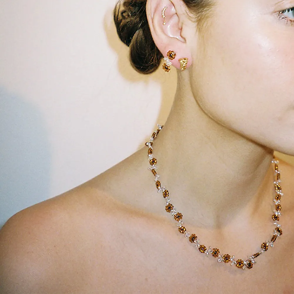 Pura Utz - Flower Ear Stick Earrings - Brown sold by Merci product image thumbnail 2