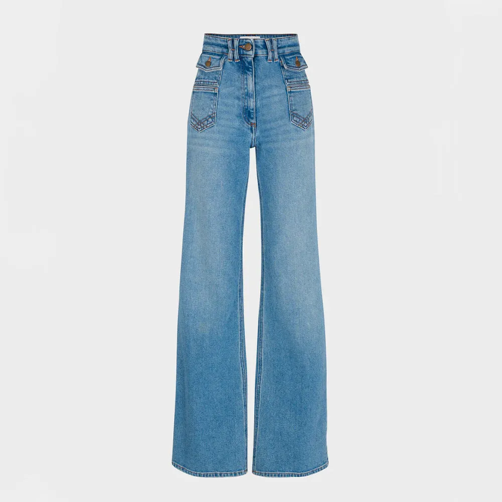 Gerard Darel - Anna flared jeans - Blue Jeans sold by Merci