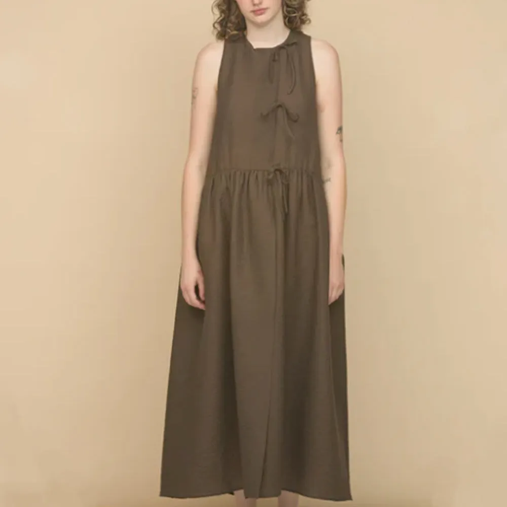 ELEPH - Anouk Bow Dress - Brown sold by Merci
