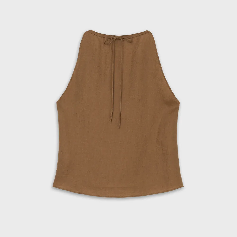 The Loom - Halter Ruche Top - Brown sold by Merci product image thumbnail 2