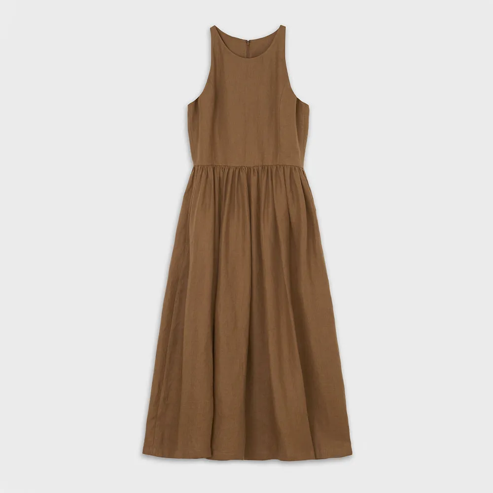 The Loom - Velia Dress - Brown sold by Merci