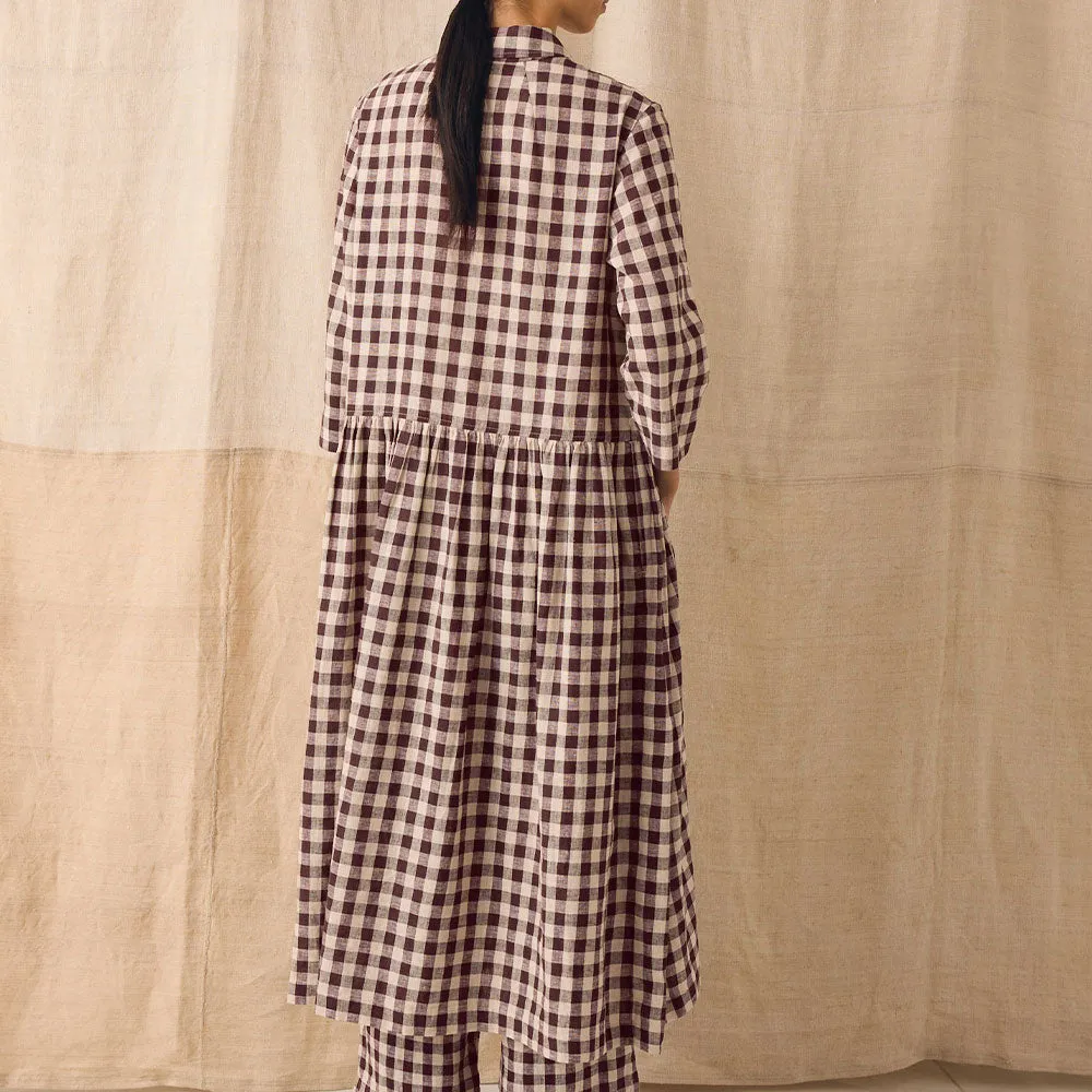 Toast - Vichy Dress - Dark Chocolate & Ecru sold by Merci product image thumbnail 4