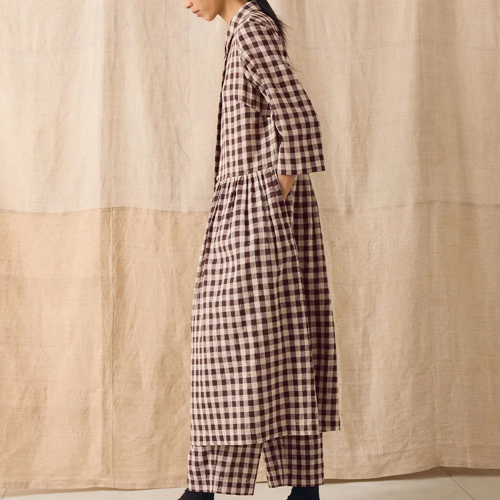 Toast - Vichy Dress - Dark Chocolate & Ecru sold by Merci product image thumbnail 3