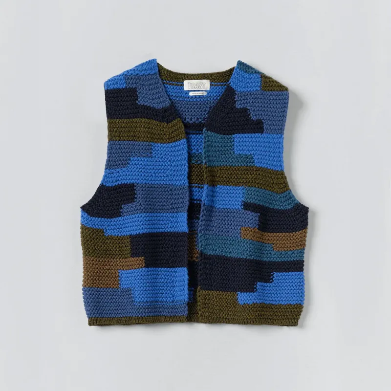 Toast - Patchwork Vest - Blue Multi made by TOAST