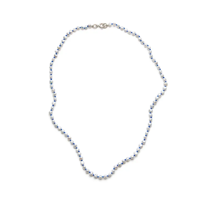 Nina Janvier - Mini Soga Necklace - Blue Silver made by Merci