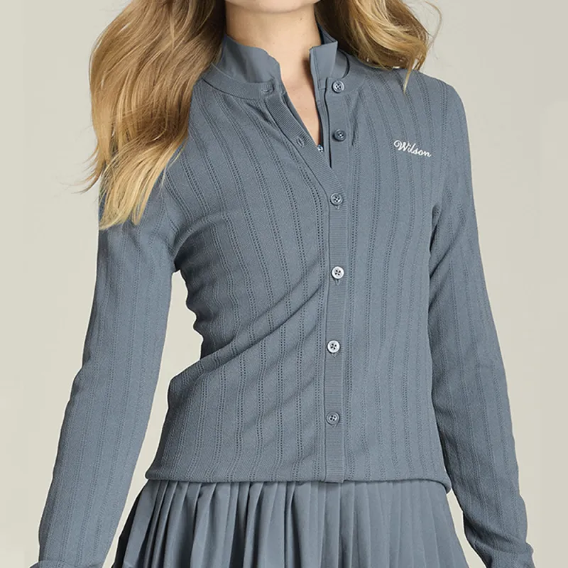 Wilson - Courtside Shrunken Cardigan - Storm made by Wilson