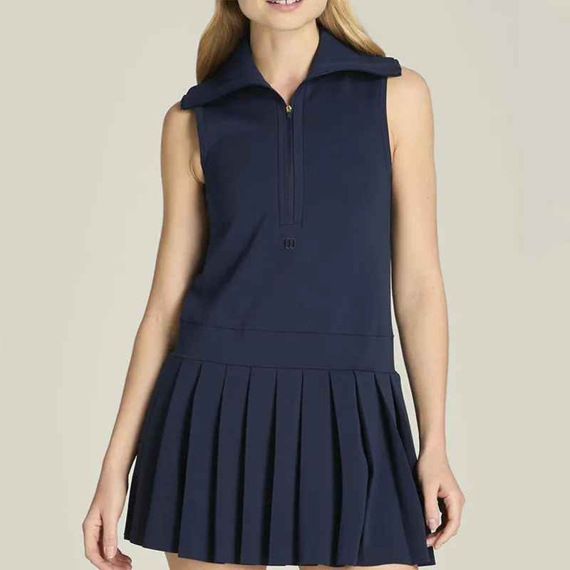 Wilson - Pleated Zip Tennis Dress - Navy made by Wilson