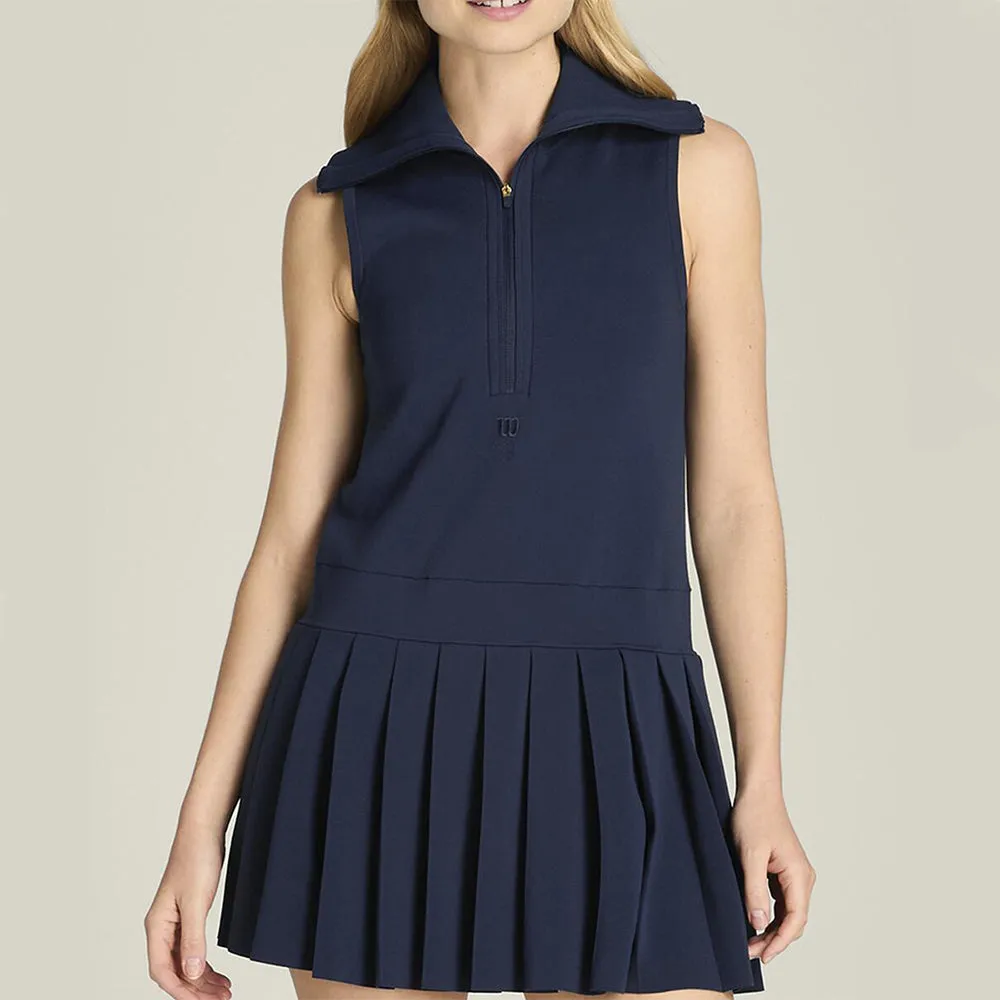 Wilson - Pleated Zip Tennis Dress - Navy sold by Merci
