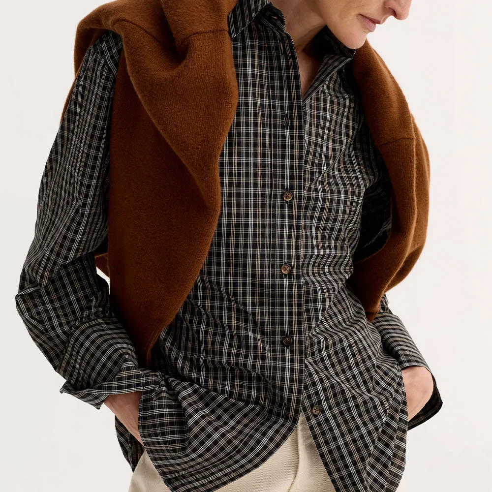 Rohe - Fitted checked shirt - Black Brown sold by Merci product image thumbnail 3