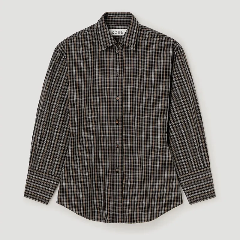 Rohe - Fitted checked shirt - Black Brown made by Rohe