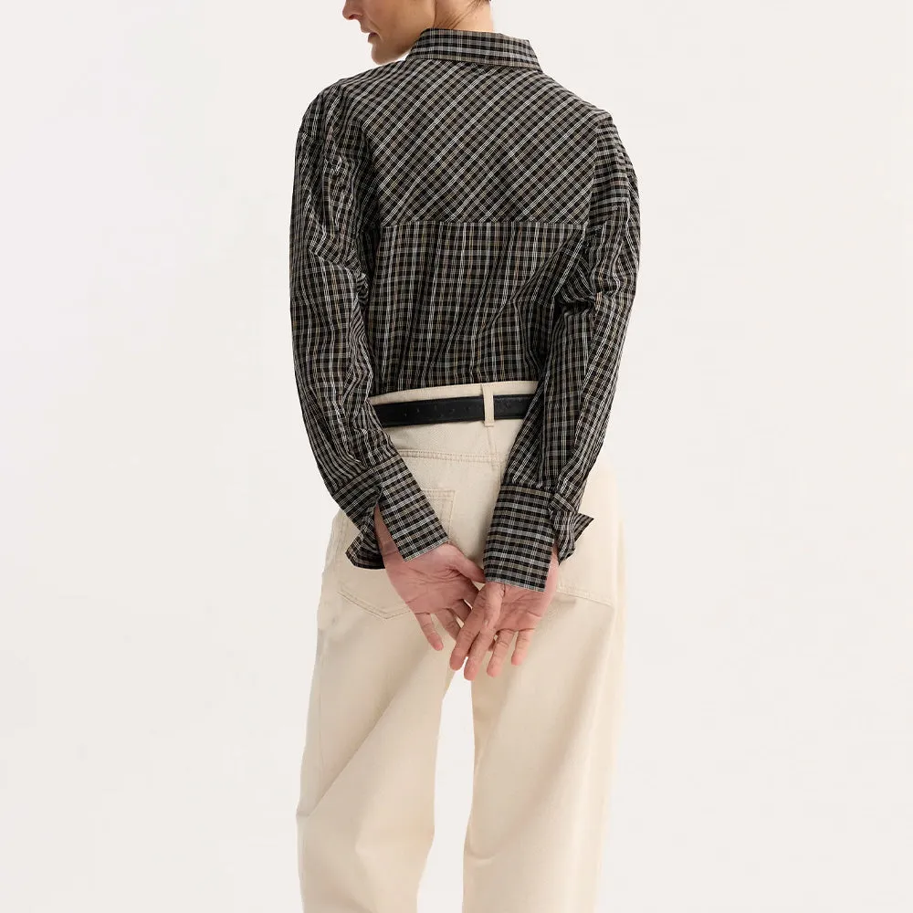 Rohe - Fitted checked shirt - Black Brown sold by Merci product image thumbnail 4