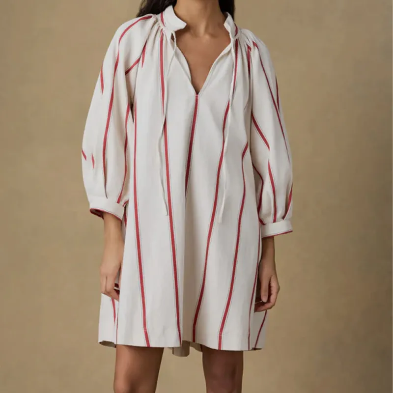 Faherty - Zoe Tideweave Dress  - Northbay Stripe made by Faherty