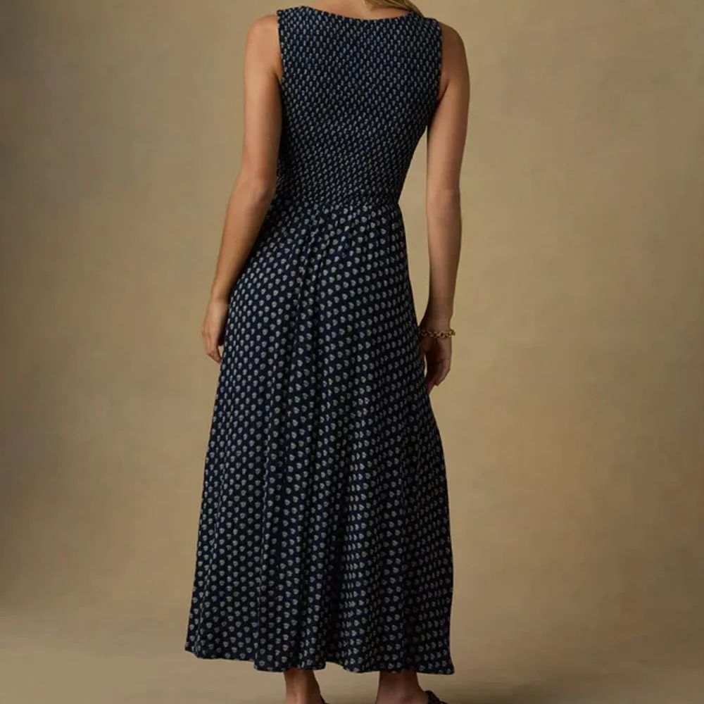 Faherty - Sophia Smocked Dress - Navy Lotus Floral sold by Merci product image thumbnail 2