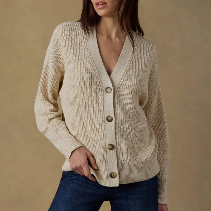 Faherty - Miramar Linen Cardigan - Sand made by Faherty