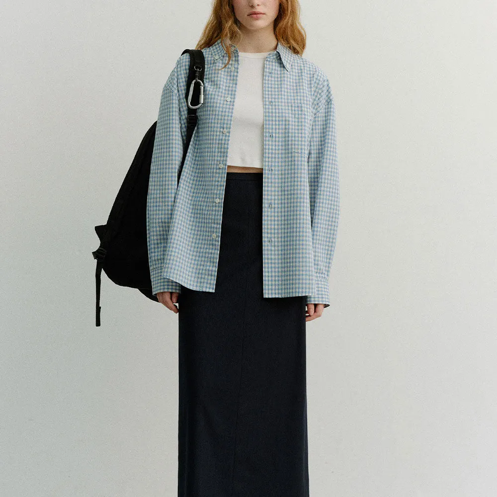 Dunst - Oversized Checkered Shirt - Blue sold by Merci product image thumbnail 2