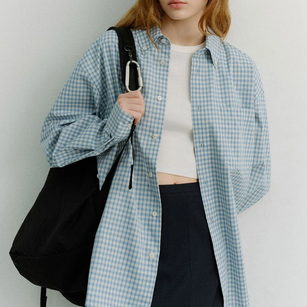 Dunst - Oversized Checkered Shirt - Blue sold by Merci product image thumbnail 3