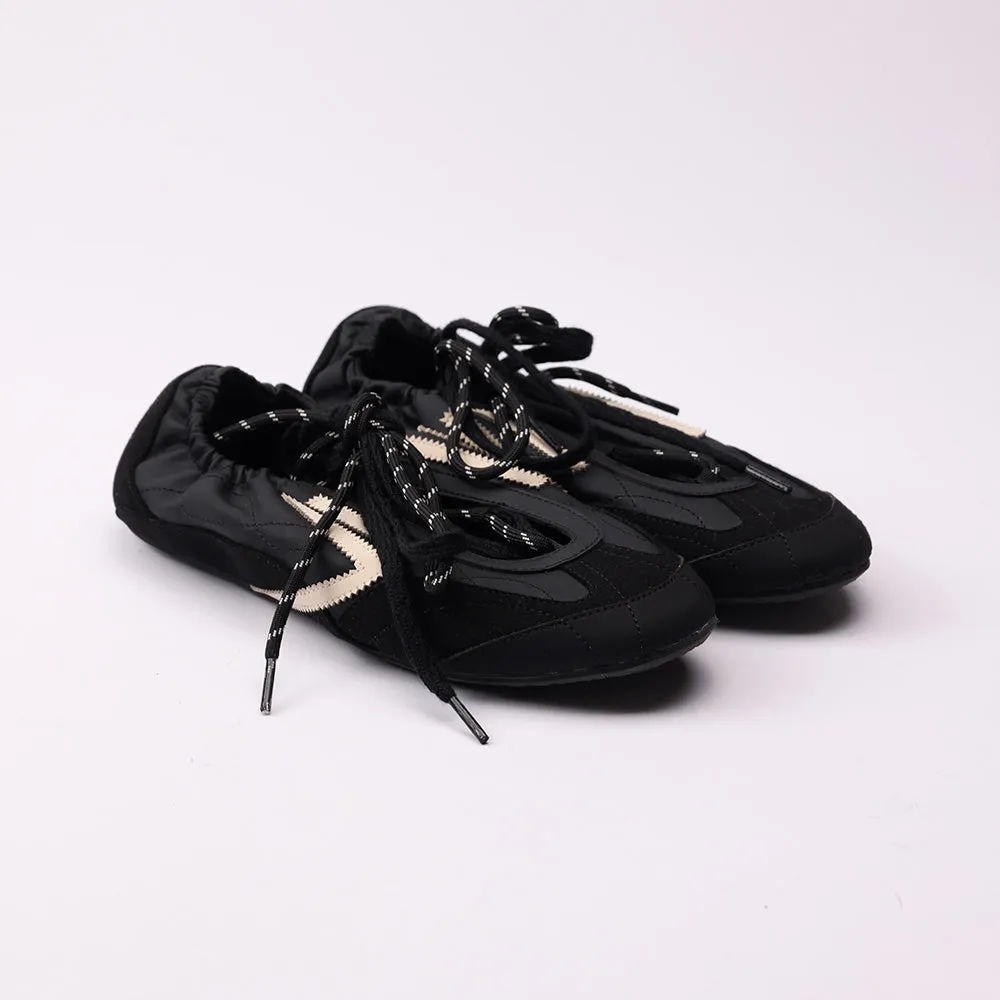 Puraai - 8.02 Lizard Foil Sneakers - Blackout sold by Merci