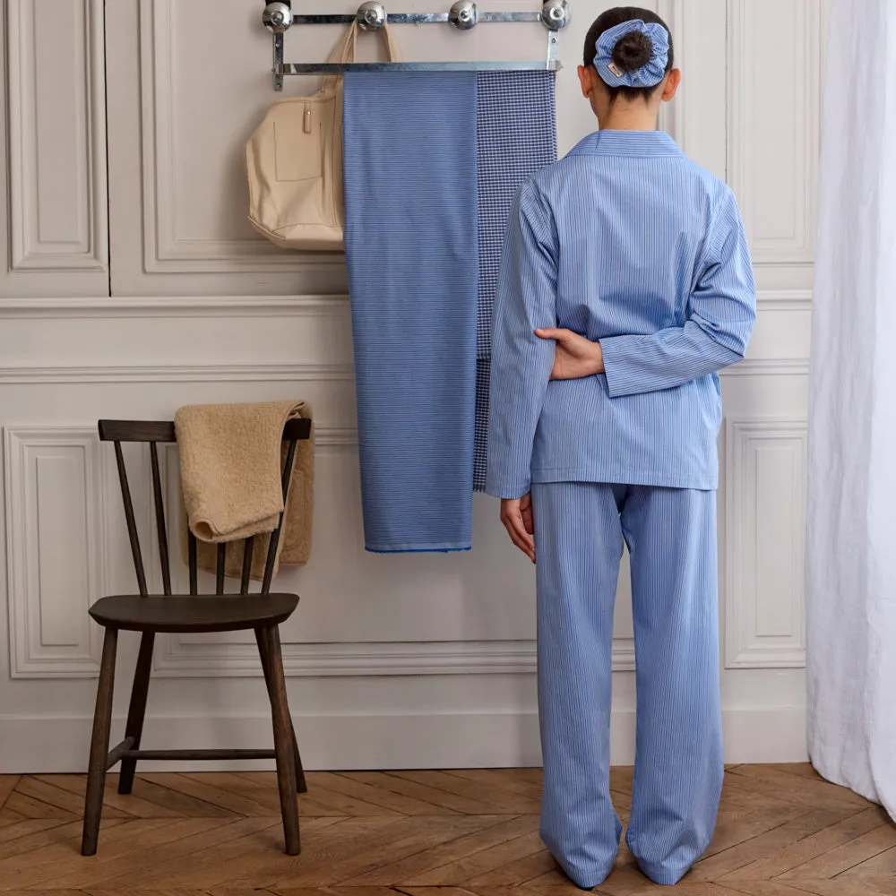 Merci - Cotton Pajamas - Triple Blue Stripes sold by Merci product image thumbnail 2