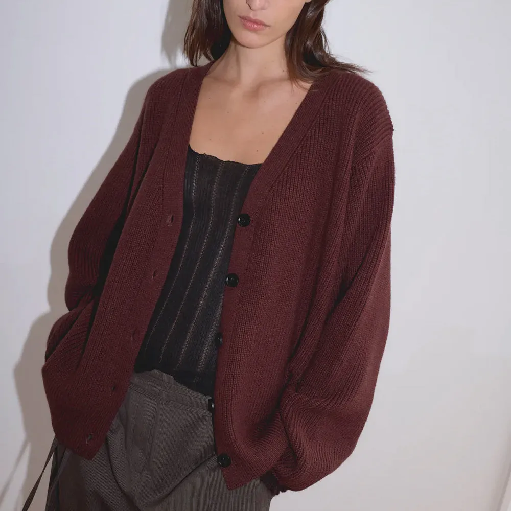 Deiji Studio - Flounce Cardigan - Burgundy sold by Merci product image thumbnail 3